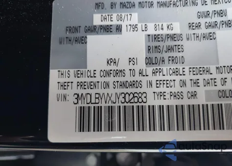 2018 Toyota Yaris Ia from USA, damaged, VIN 3MYDLBYVXJY302683